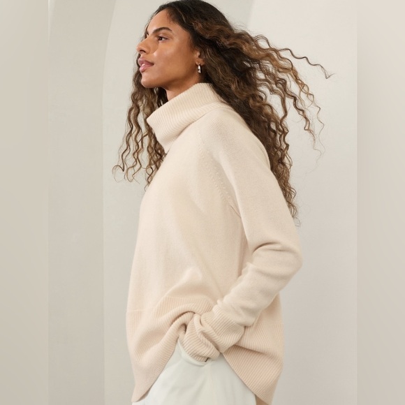 NWT! Athleta Bone Alpine Turtleneck Sweater - Multiple Sizes - Picture 4 of 8